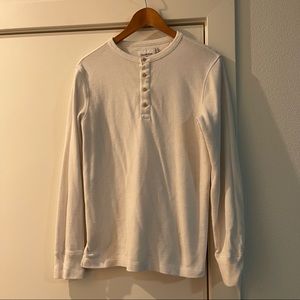 White Henley Shirt, Mens, Good Fellow, Polo, Button Down, Casual